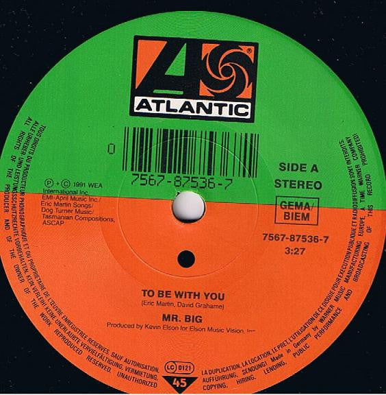Mr. Big : To Be With You (7", Single)
