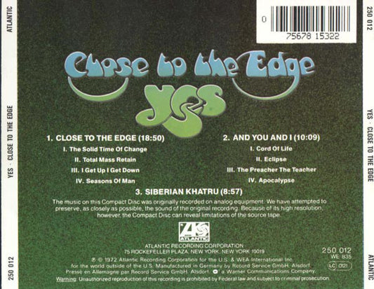 Yes : Close To The Edge (CD, Album, RE)