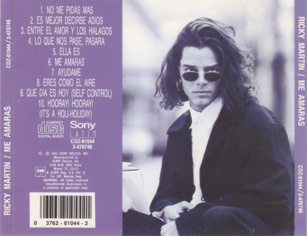 Ricky Martin : Me Amaras (CD, Album, RP)