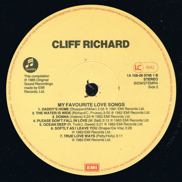 Cliff Richard : My Favourite Love Songs (2xLP, Comp)