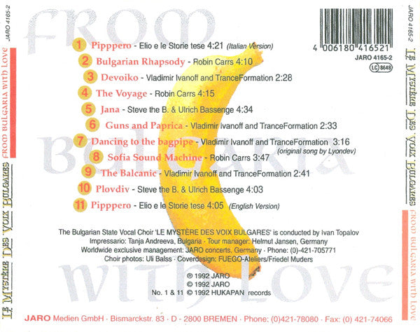 Le Mystère Des Voix Bulgares : From Bulgaria With Love (CD, Album)