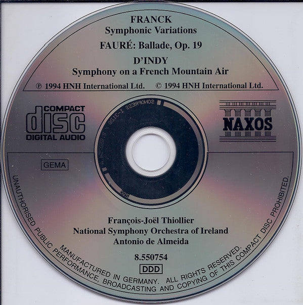 César Franck, Gabriel Fauré, Vincent d'Indy | François-Joël Thiollier, National Symphony Orchestra Of Ireland, Antonio De Almeida : French Music For Piano & Orchestra (CD, Album)