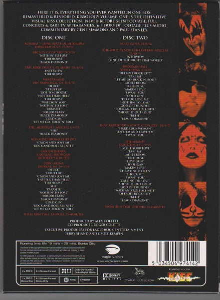Kiss : Kissology: The Ultimate Kiss Collection Vol. 1 1974-1977 (2xDVD-V, Multichannel, NTSC + DVD-V, NTSC, Bon)