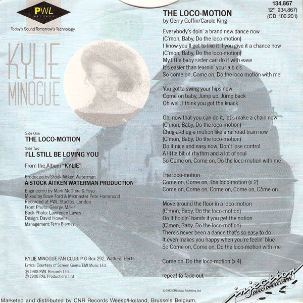 Kylie Minogue : The Loco-Motion (7", Single)