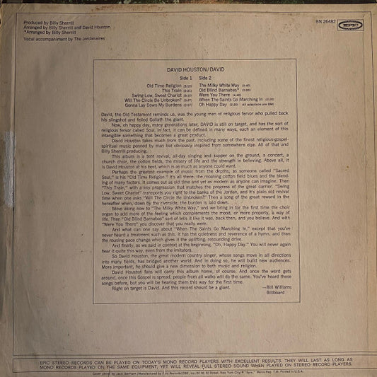 David Houston : David (LP)