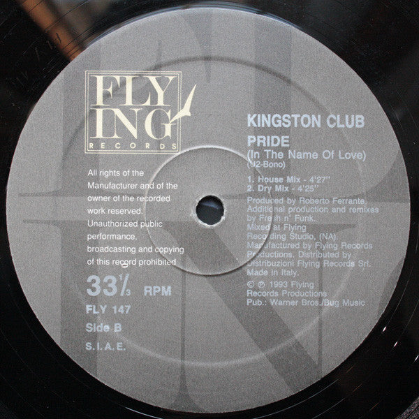 Kingston Club : Pride (In The Name Of Love) (12")