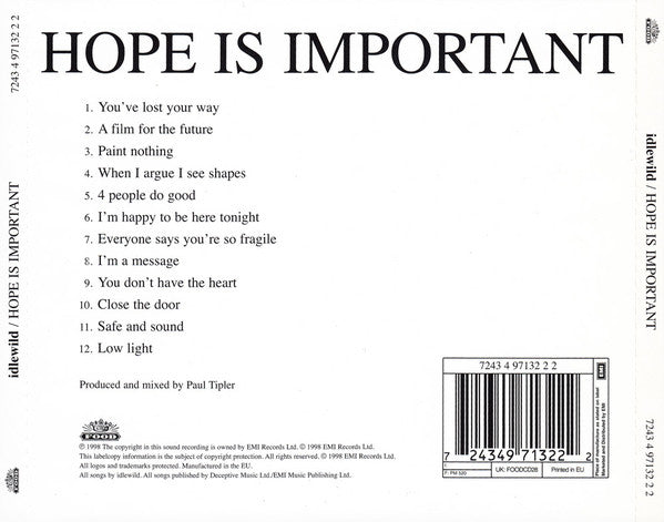 Idlewild : Hope Is Important (CD, Album)