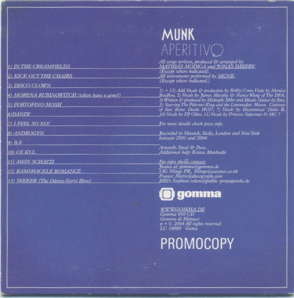 Munk : Aperitivo (CD, Album, Promo, Car)