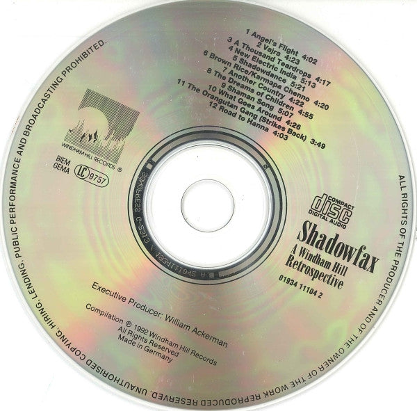Shadowfax : A Windham Hill Retrospective (CD, Comp, RE)