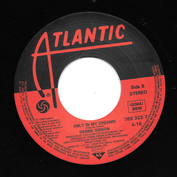 Debbie Gibson : Only In My Dreams (7", Single, RE)
