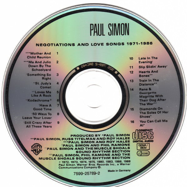 Paul Simon : Negotiations And Love Songs (1971-1986) (CD, Comp)