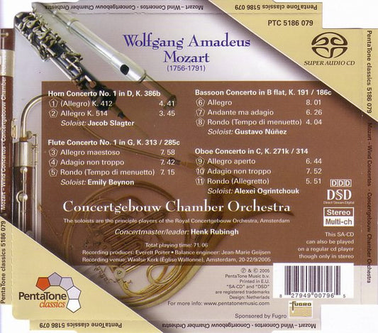 Wolfgang Amadeus Mozart - Concertgebouw Chamber Orchestra : Wind Concertos (SACD, Hybrid, Multichannel, Album)