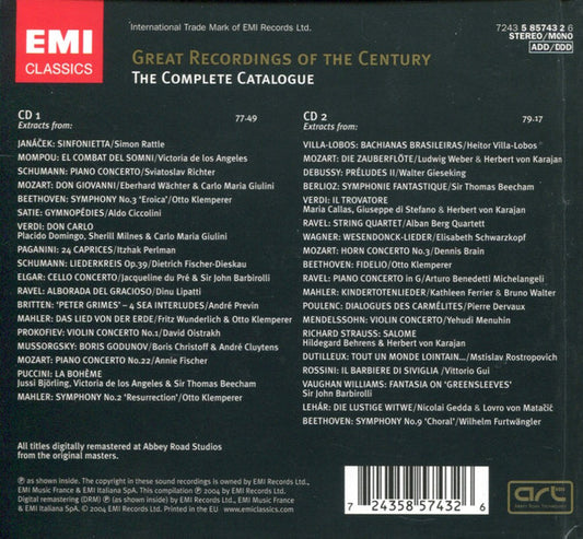 Various : A Celebration Of Defining Moments In Recording History (150 Legendary Recordings - Complete Catalogue Including Two Bonus CDs) (2xCD, Comp, RM)