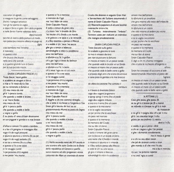 Fabrizio De André : Creuza De Mä (CD, Album, RE)