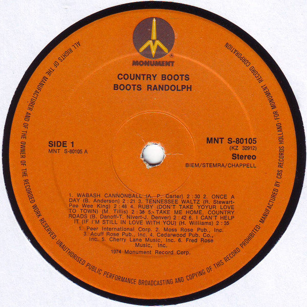 Boots Randolph : Country Boots (LP)