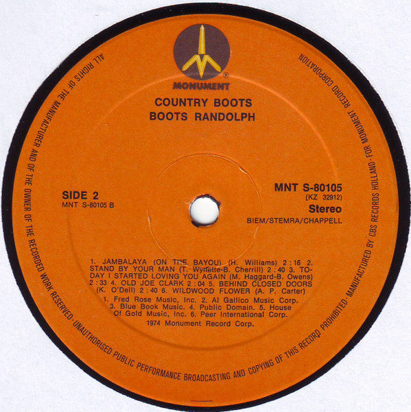 Boots Randolph : Country Boots (LP)