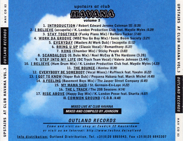 Various : Upstairs At Club Havana Volume 3 (CD, Comp, Mixed)