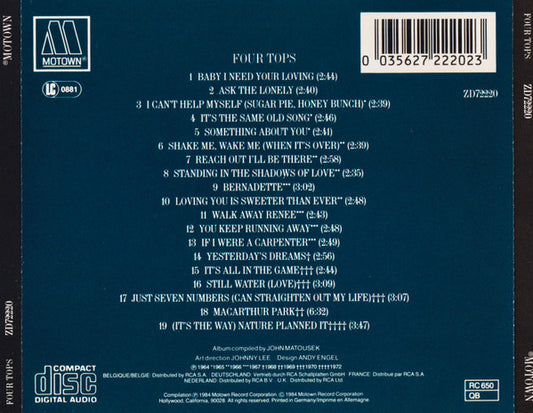 Four Tops : 19 Greatest Hits (CD, Comp, Ora)