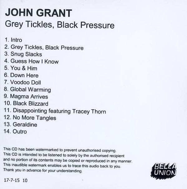John Grant : Grey Tickles, Black Pressure (CDr, Album, Promo)
