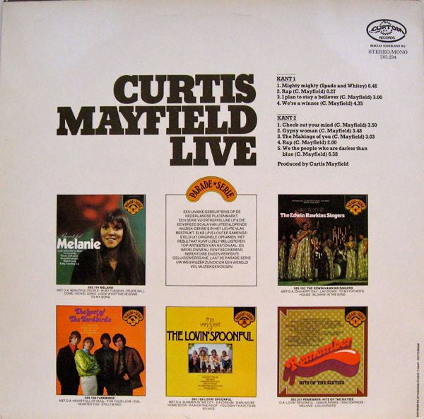 Curtis Mayfield : Curtis Mayfield Live (LP, Album, RE)