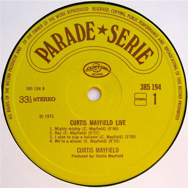 Curtis Mayfield : Curtis Mayfield Live (LP, Album, RE)