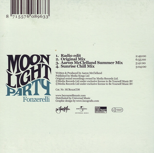 Fonzerelli : Moonlight Party (CD, Single)