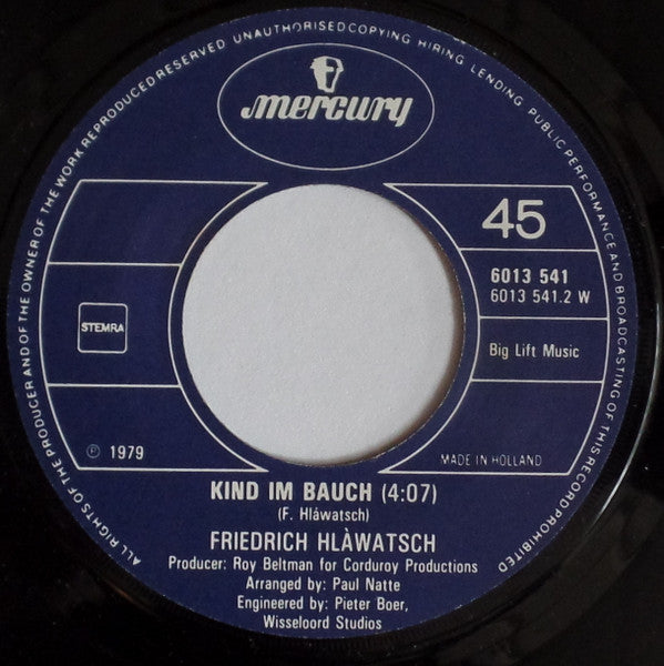 Friedrich Hláwatsch : Schuhlied / Kind Im Bauch (7", Single)