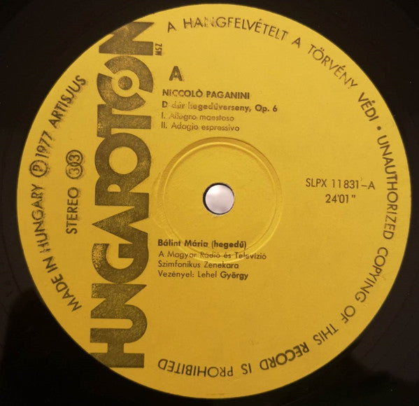 Niccolò Paganini, Ernest Chausson, Mária Bálint, The Budapest Philharmonic Orchestra, György Lehel : Violin Concerto In D Major / Poème (LP, Album)