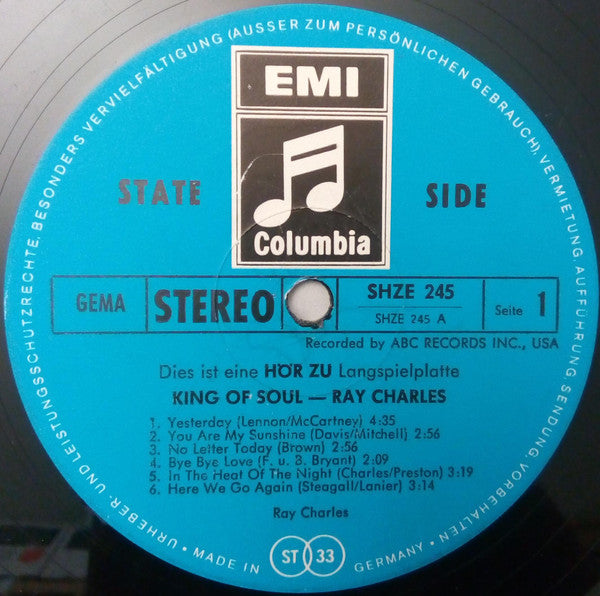 Ray Charles : King Of Soul (LP, Comp, RP)