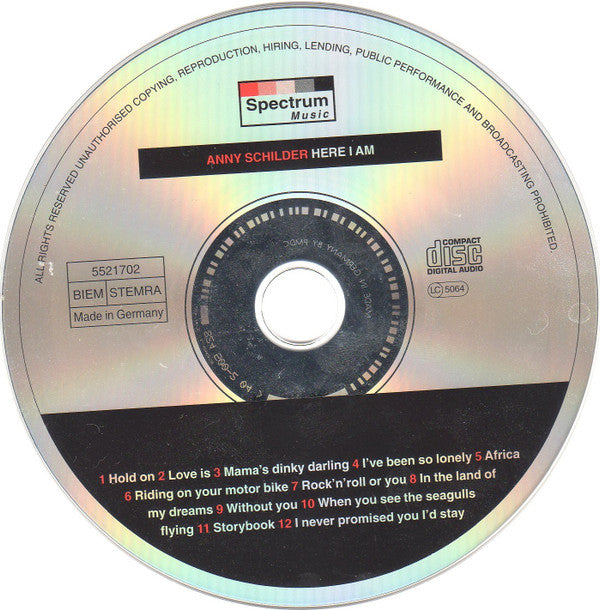 Anny Schilder : Here I Am (CD, Album, RE)