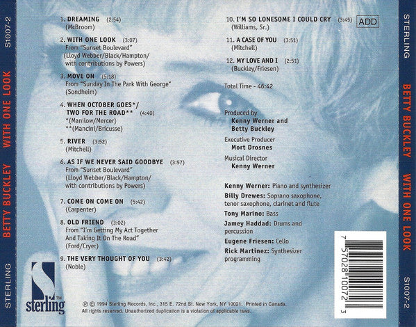 Betty Buckley : With One Look (CD, Album)