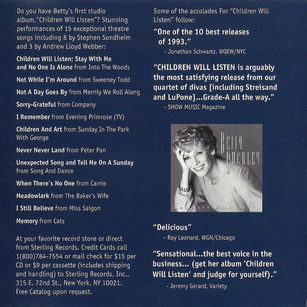 Betty Buckley : With One Look (CD, Album)