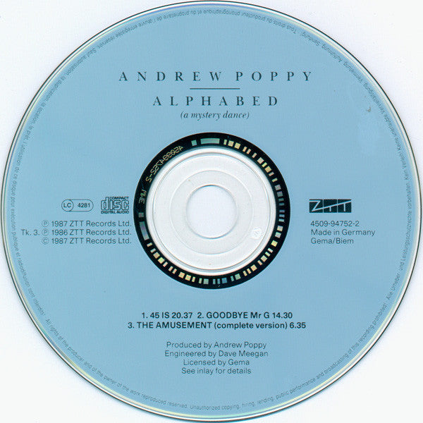 Andrew Poppy : Alphabed (A Mystery Dance) (CD, Album, RE)