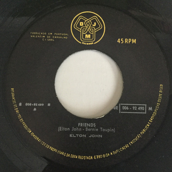 Elton John : Friends (7", Single, Mono)