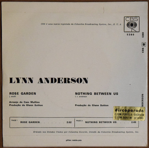 Lynn Anderson : Rose Garden (7", Single)
