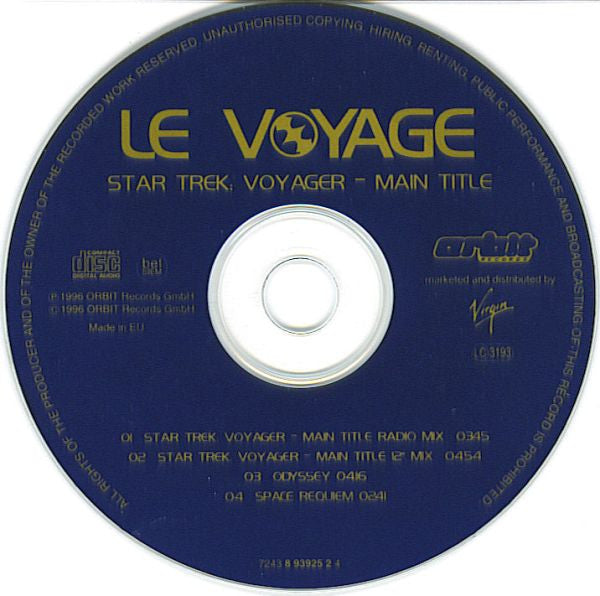 Le Voyage : Star Trek: Voyager - Main Title (CD, Maxi)