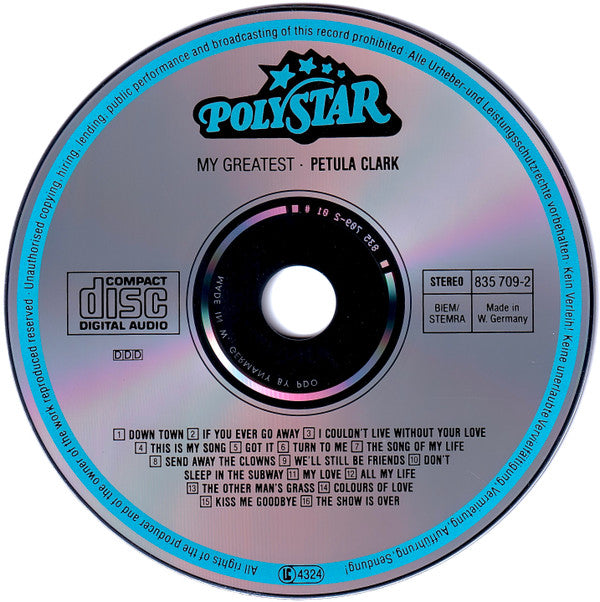 Petula Clark : My Greatest (CD, Album)