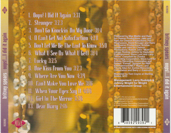 Britney Spears : Oops!...I Did It Again (CD, Album)