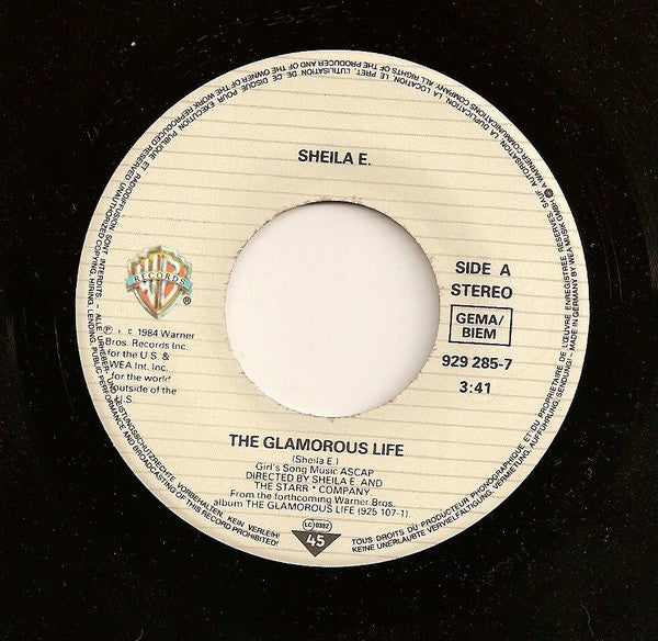 Sheila E. : The Glamorous Life (7", Single)