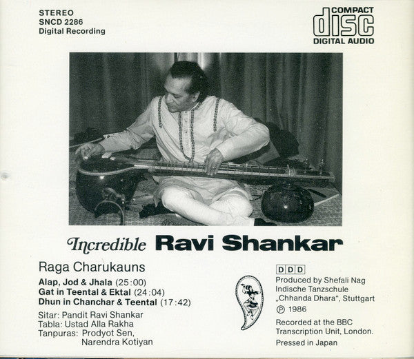 Ravi Shankar : Incredible Ravi Shankar - Raga Charukauns (CD, Album)