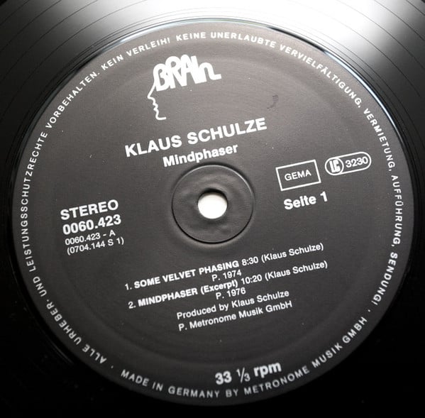 Klaus Schulze : Mindphaser (LP, Comp)