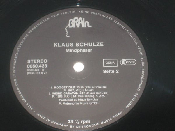 Klaus Schulze : Mindphaser (LP, Comp)