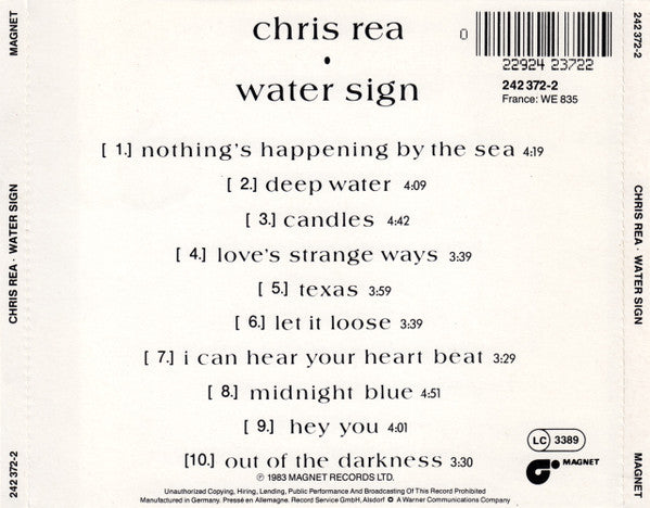 Chris Rea : Water Sign (CD, Album, RE, Gol)