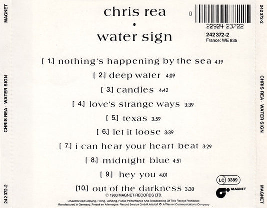Chris Rea : Water Sign (CD, Album, RE, Gol)