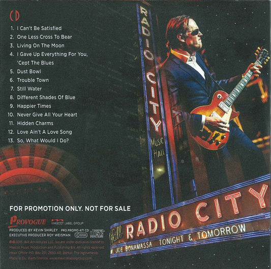 Joe Bonamassa : Radio City Music Hall (CD, Album, Promo)