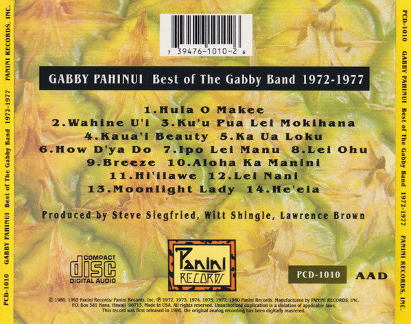 Gabby Pahinui : Best Of The Gabby Band 1972-1977 (CD, Comp, RE)