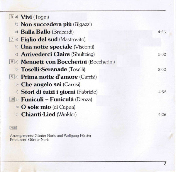 Günter Noris And His Orchestra : Bella Italia (CD, Album)
