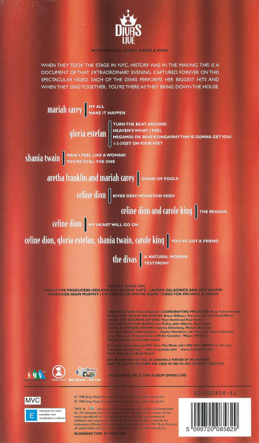 Divas (6) : VH1 Divas Live (VHS, PAL, Dol)