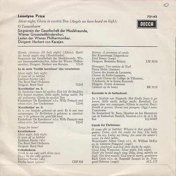 Leontyne Price : Christmas With (7", Single)