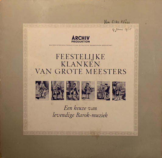 Various : Feestelijke Klanken Van Grote Meesters (Een Keuze Van Levendige Barok-Muziek) (LP, Comp, Smplr)